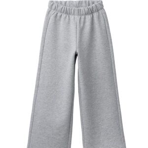 Girls' Gray Wide-Leg Sweatpants - Lightweight Cozy Bottoms